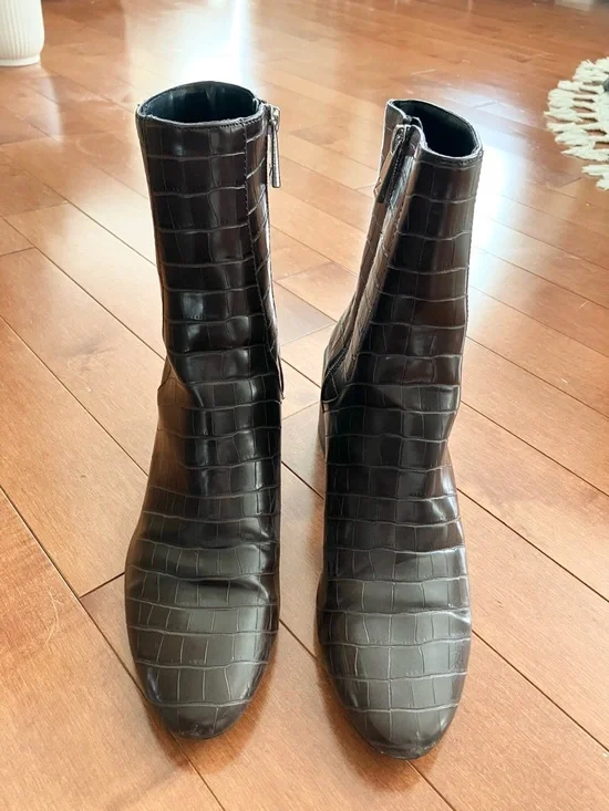 Zara Mid Heel Ankle Boots, W10/EU41, Dark Brown - Picture 3 of 5